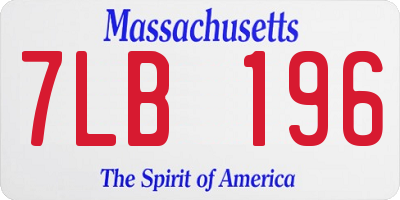 MA license plate 7LB196
