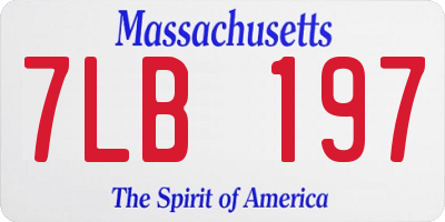 MA license plate 7LB197
