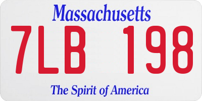 MA license plate 7LB198