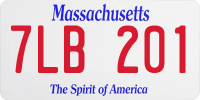MA license plate 7LB201