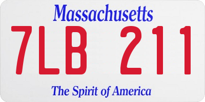 MA license plate 7LB211