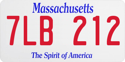 MA license plate 7LB212