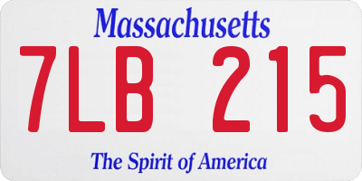MA license plate 7LB215