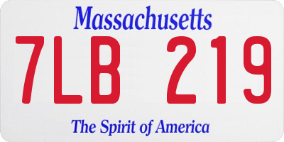 MA license plate 7LB219