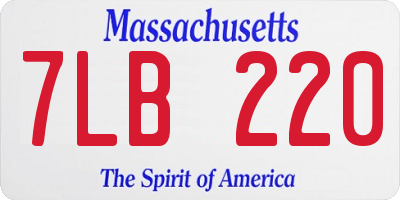 MA license plate 7LB220