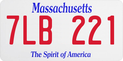 MA license plate 7LB221