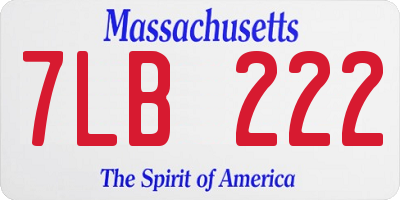 MA license plate 7LB222