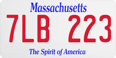 MA license plate 7LB223