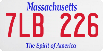 MA license plate 7LB226