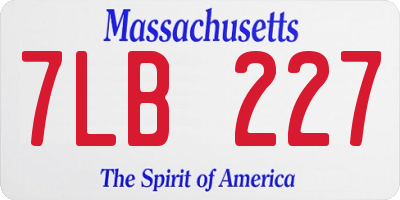 MA license plate 7LB227