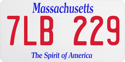 MA license plate 7LB229
