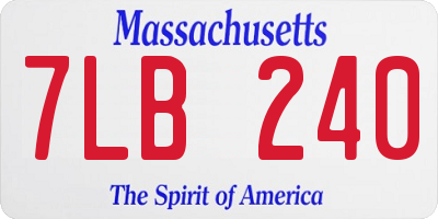 MA license plate 7LB240