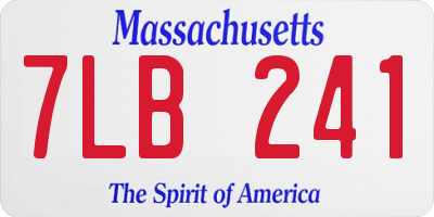 MA license plate 7LB241