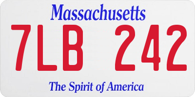 MA license plate 7LB242