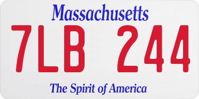 MA license plate 7LB244