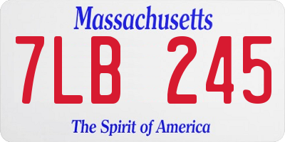 MA license plate 7LB245