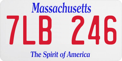 MA license plate 7LB246
