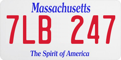 MA license plate 7LB247