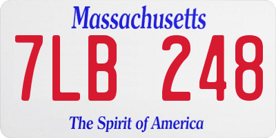 MA license plate 7LB248