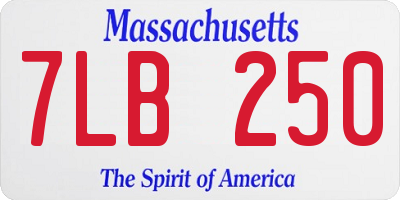 MA license plate 7LB250