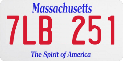 MA license plate 7LB251