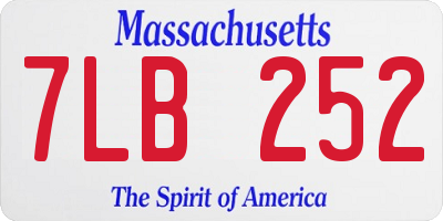 MA license plate 7LB252