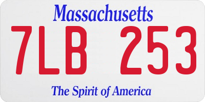 MA license plate 7LB253