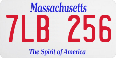 MA license plate 7LB256