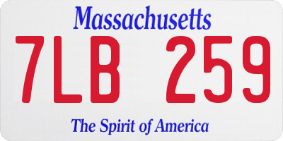 MA license plate 7LB259