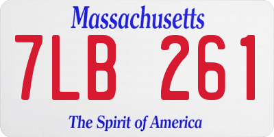 MA license plate 7LB261