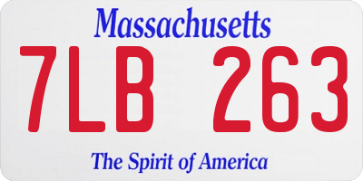 MA license plate 7LB263