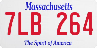 MA license plate 7LB264