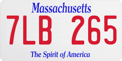 MA license plate 7LB265