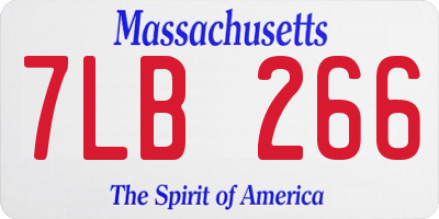 MA license plate 7LB266