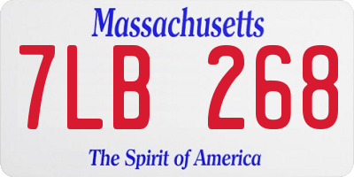 MA license plate 7LB268