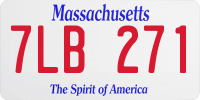 MA license plate 7LB271
