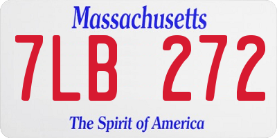 MA license plate 7LB272
