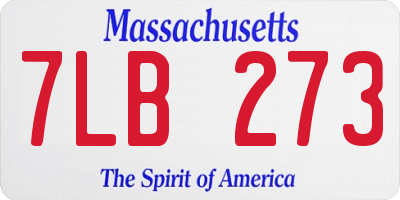 MA license plate 7LB273
