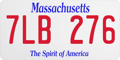 MA license plate 7LB276