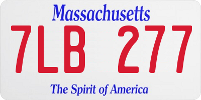 MA license plate 7LB277