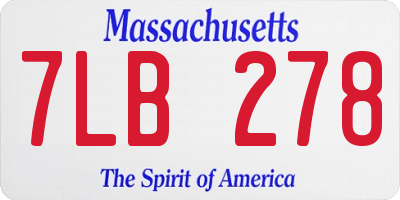 MA license plate 7LB278