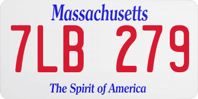 MA license plate 7LB279