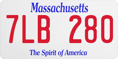 MA license plate 7LB280