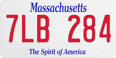 MA license plate 7LB284