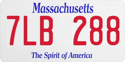 MA license plate 7LB288