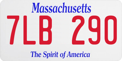 MA license plate 7LB290