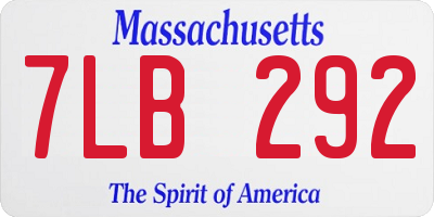 MA license plate 7LB292