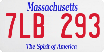 MA license plate 7LB293