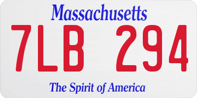 MA license plate 7LB294