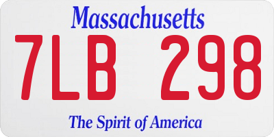 MA license plate 7LB298